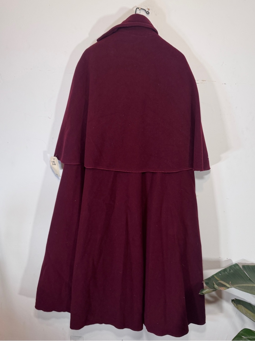 Vintage Victorian Ox Blood Maroon Wool Cloak - Picture 2 of 11